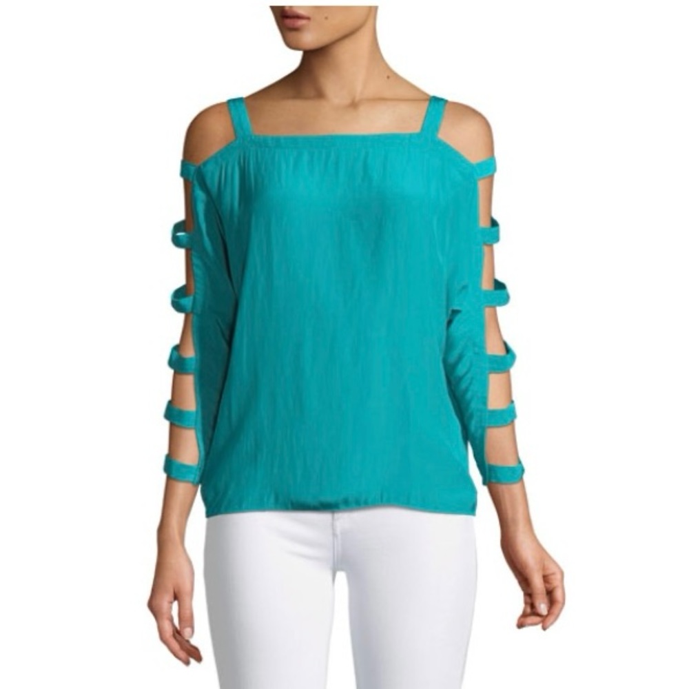 Ramy Brook Colby Strappy Turquoise Top Size S